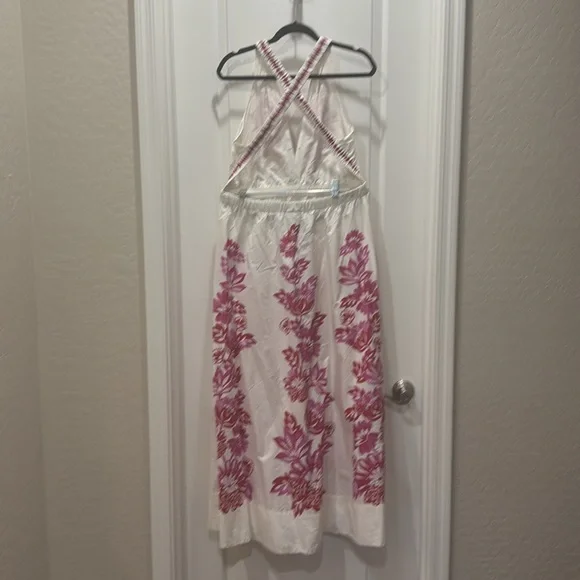 Like new Farm Rio Pink Flowerful Birds dress size L - Picture 4 of 7
